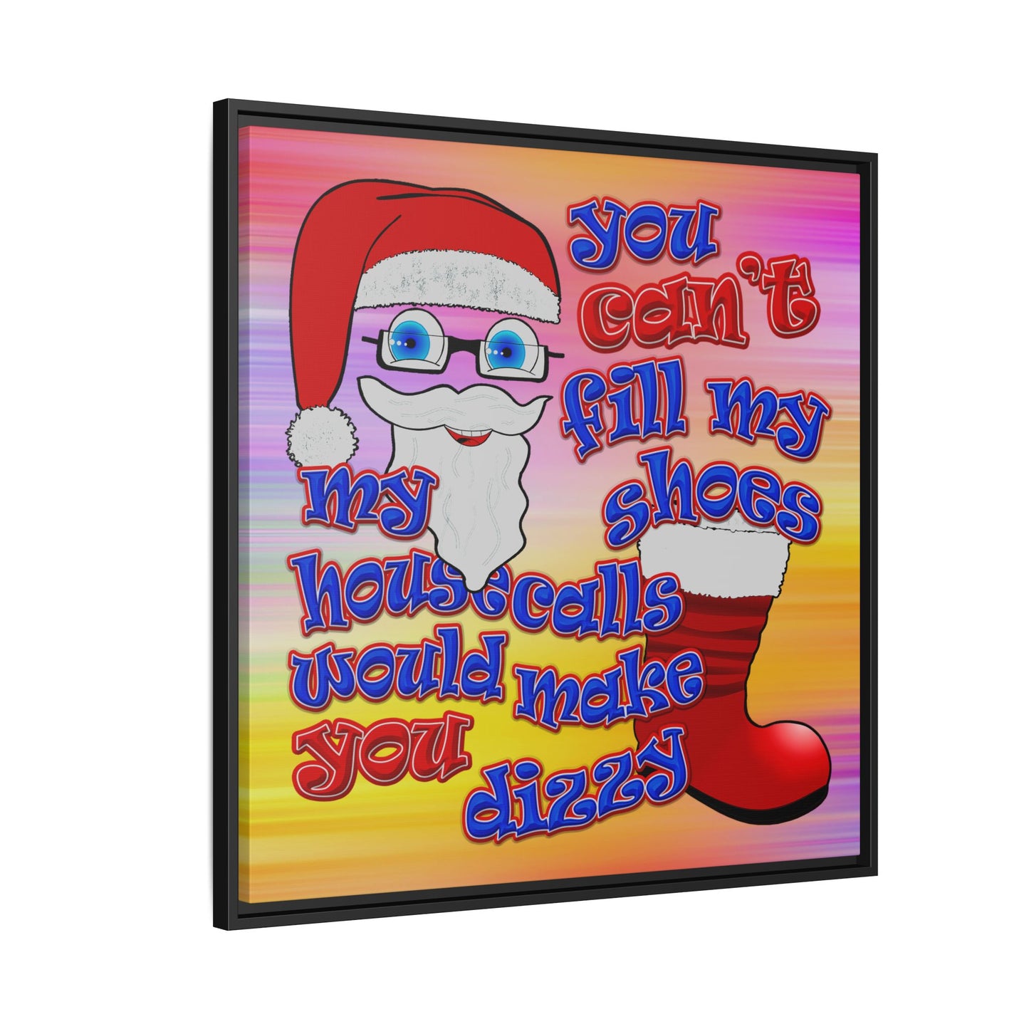 santa's shoes - framed canvas art (color blur)