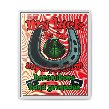 my luck - framed canvas art (yellow-orange wave)