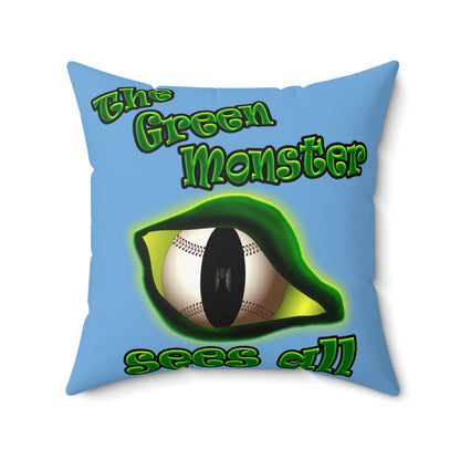 green monster - Faux Suede Square Pillow - (light blue)