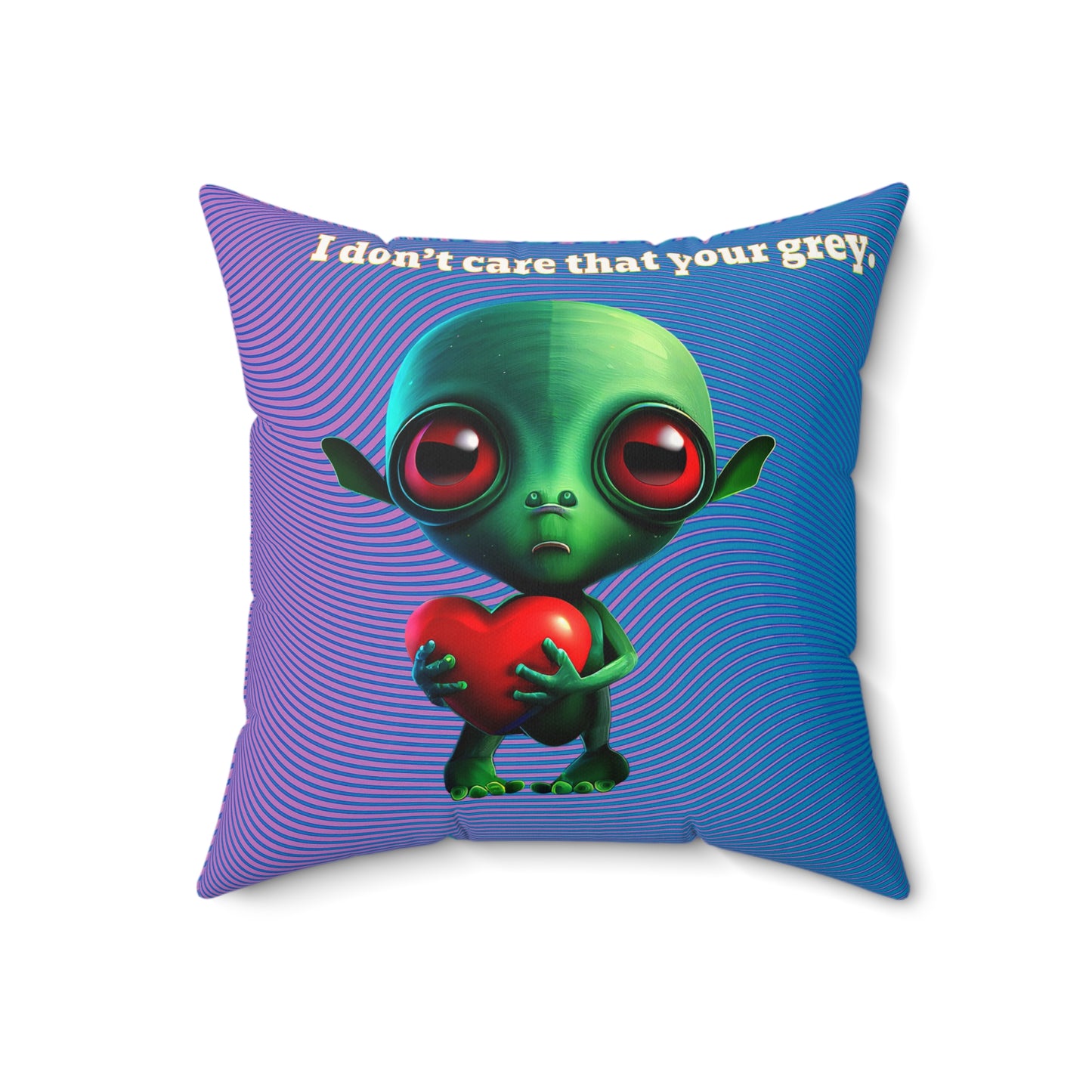 I don't care that your grey - Faux Suede Square Pillow - (light blue-purple wave)