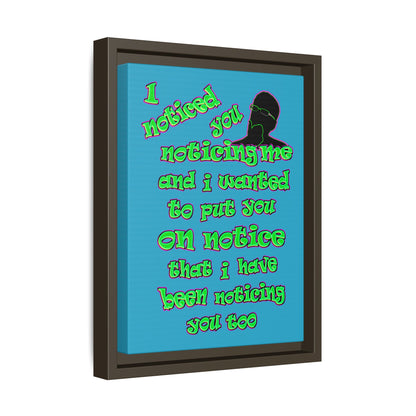 noticed you noticing - framed canvas art (turquoise)