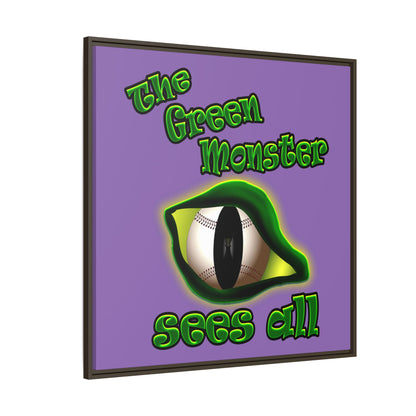 green monster - framed canvas art (light purple)