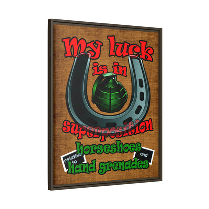 my luck - framed canvas art (brown papyrus)