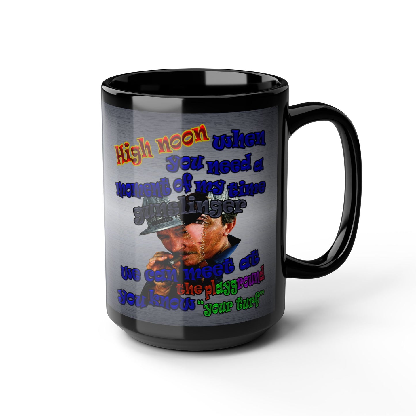 high noon - Black Mug (brushed nickel)