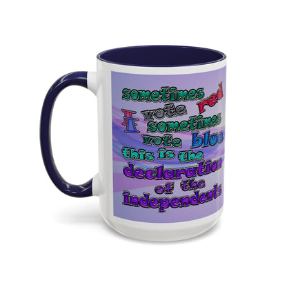 declaration of the independents - Accent Mug (light blue-pink wave)