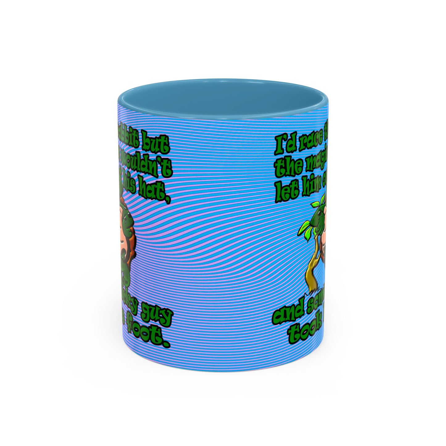 turtle race - Accent Mug (light blue-purple wave)