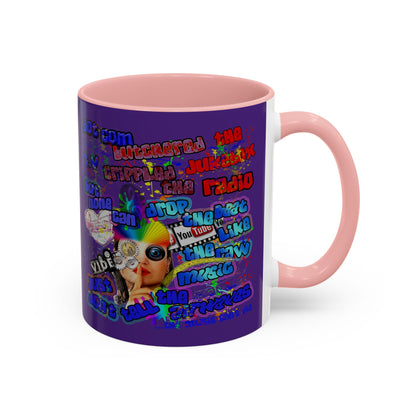 drop the beat - Accent Mug (purple)