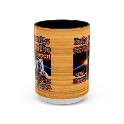 defy conquer reach - Accent Mug (butterscotch wood finish)