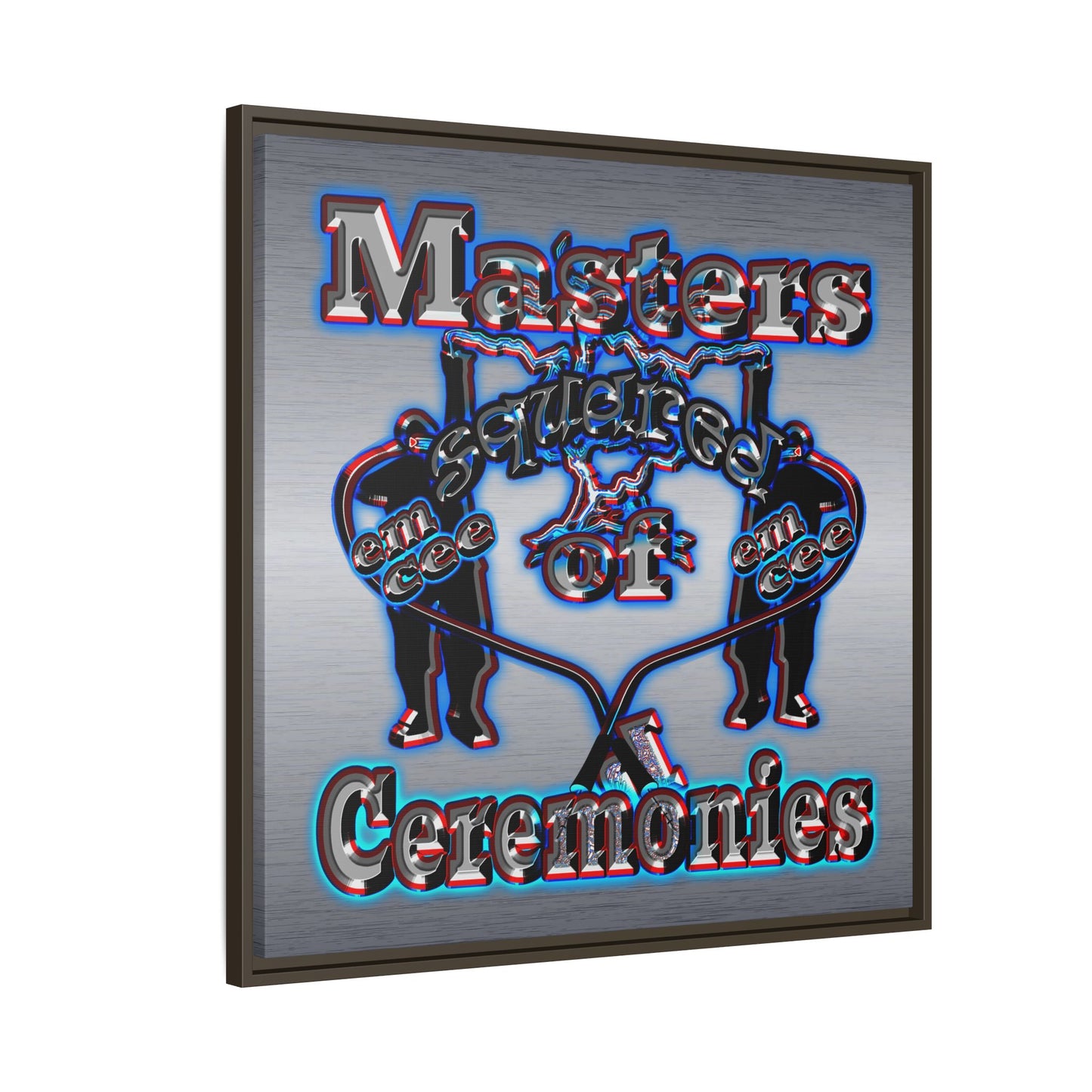 em cee squared - framed canvas art (brushed nickel)