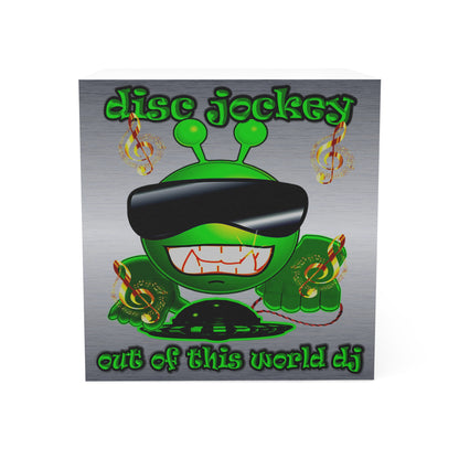 disc jockey - note cube (brushed nickel)