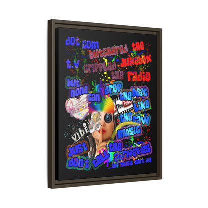 drop the beat - framed canvas art (black)