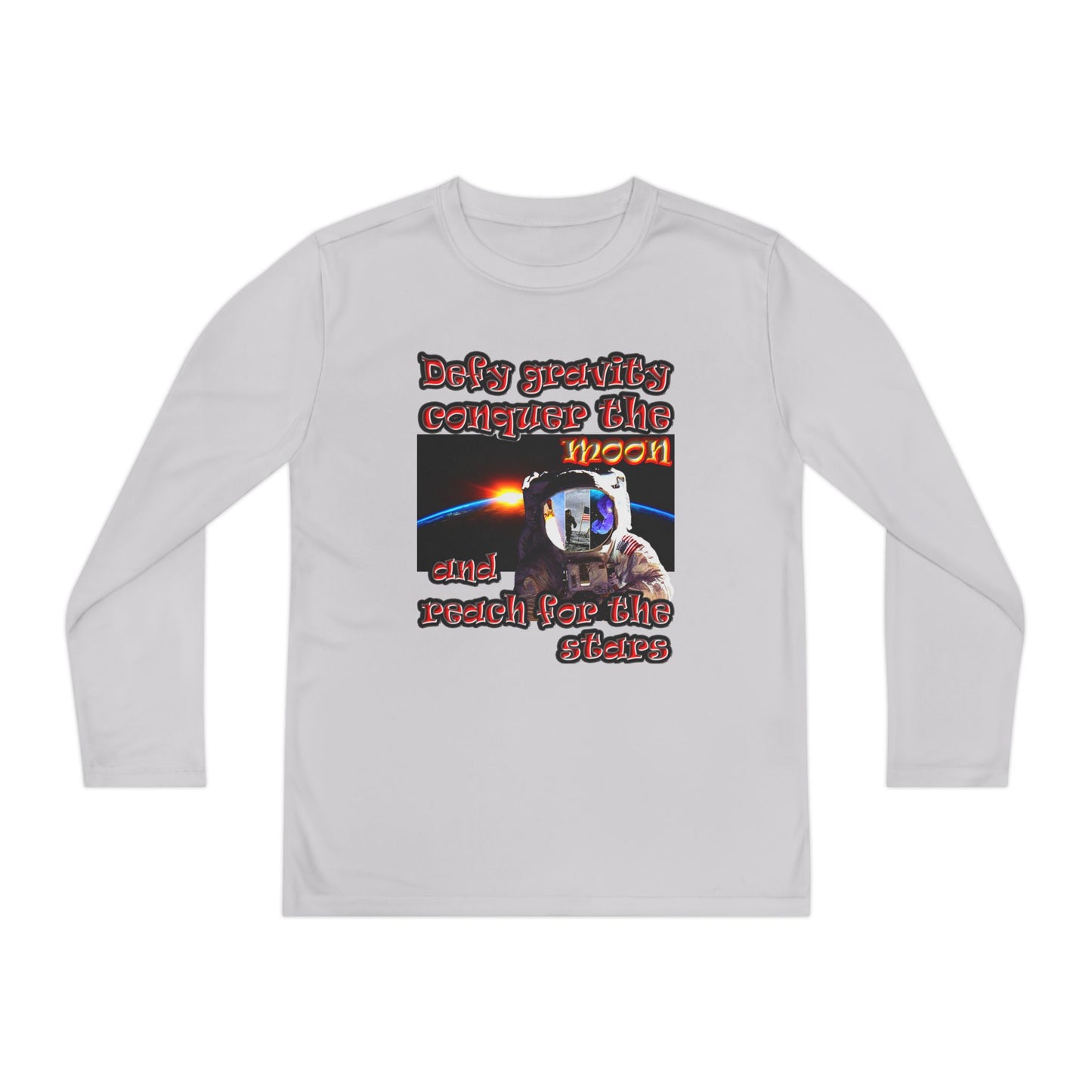 defy conquer reach - Youth Long Sleeve Competitor Tee