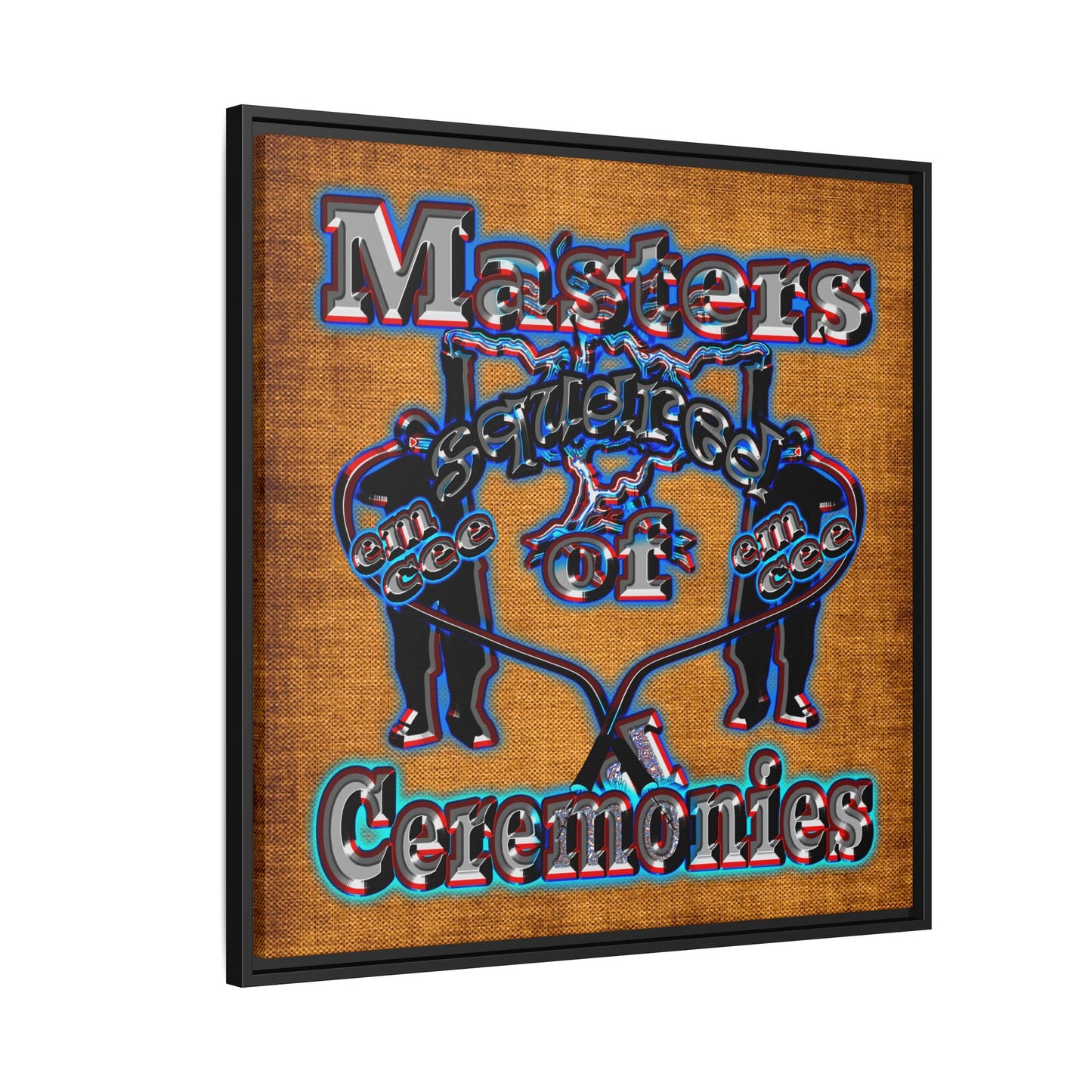 em cee squared - framed canvas art (brown papyrus)