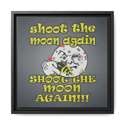 shoot the moon again - framed canvas art (grey-light grey)