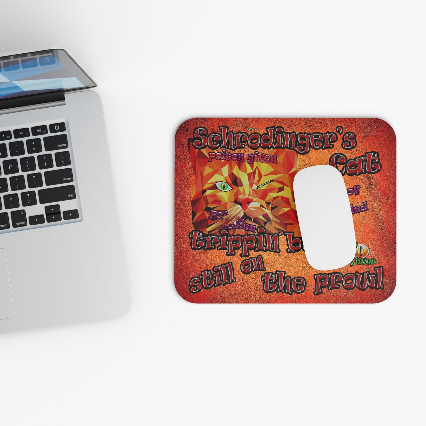 schrodinger's cat - Mouse Pad (Rectangle) (burnt orange)