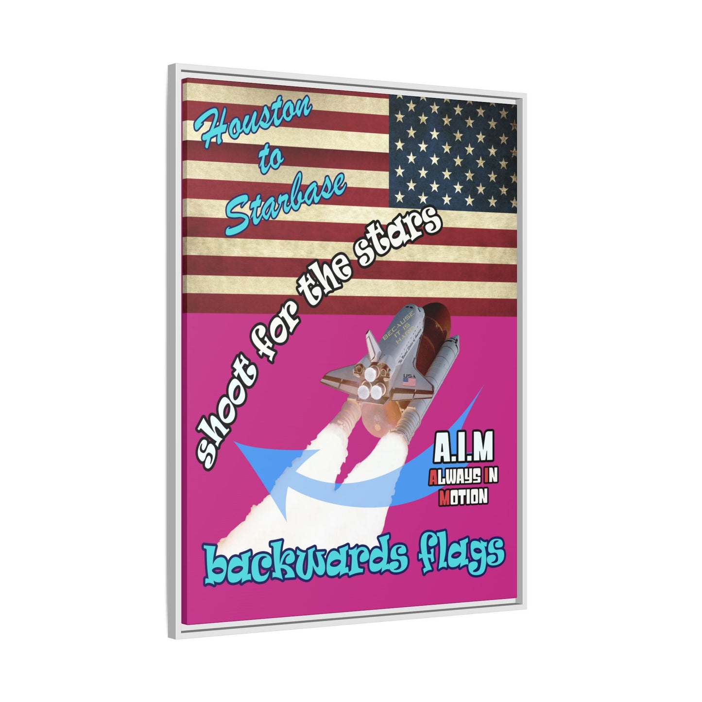 shoot for the stars - framed canvas art (pink)