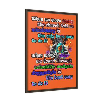 doggystyle - framed canvas art (orange)