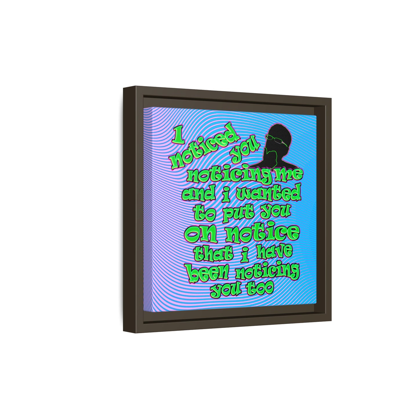 noticed you noticing - framed canvas art (light blue-purple wave)
