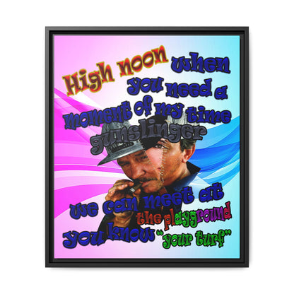 high noon - framed canvas art (light blue-pink wave)