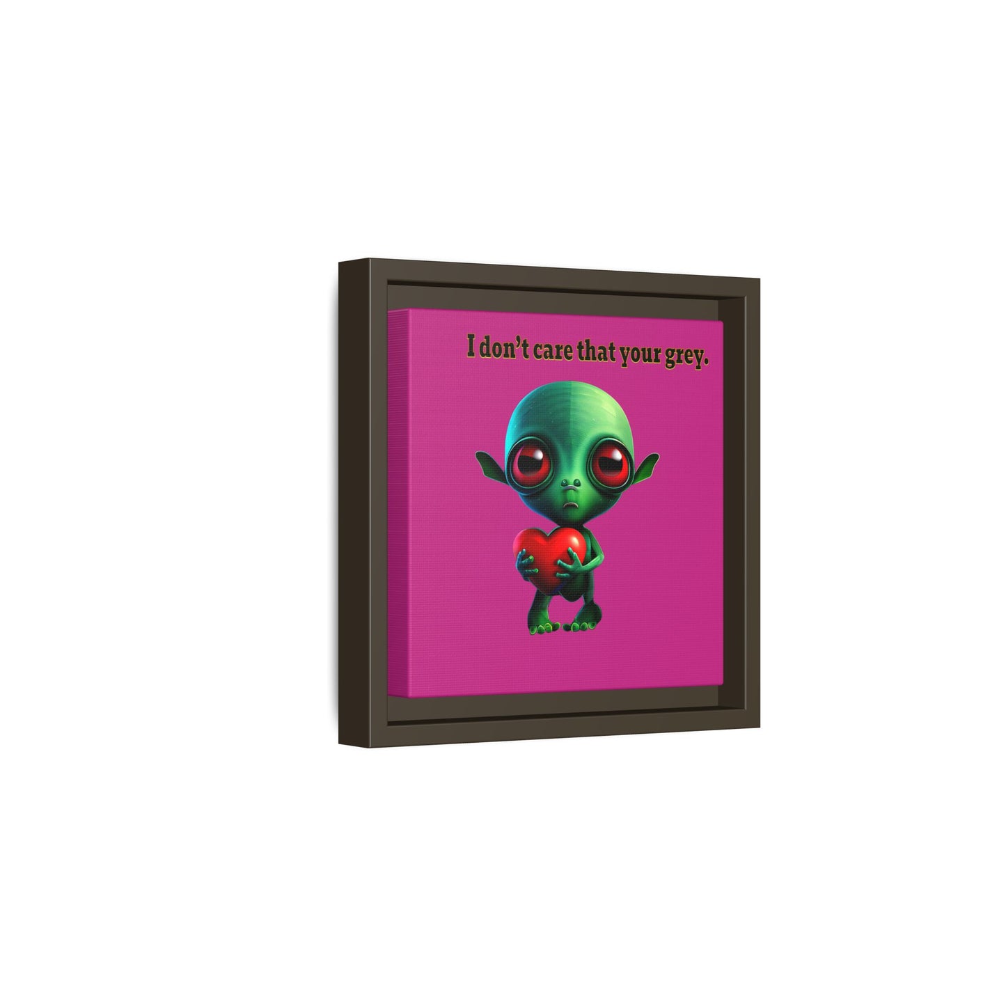 I don't care that your grey - framed canvas art (pink)