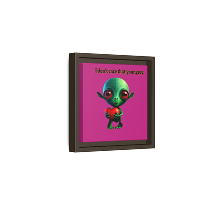I don't care that your grey - framed canvas art (pink)