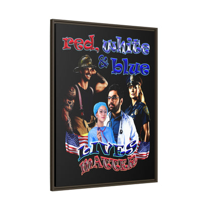 rw&b lives matter - framed canvas art (black)