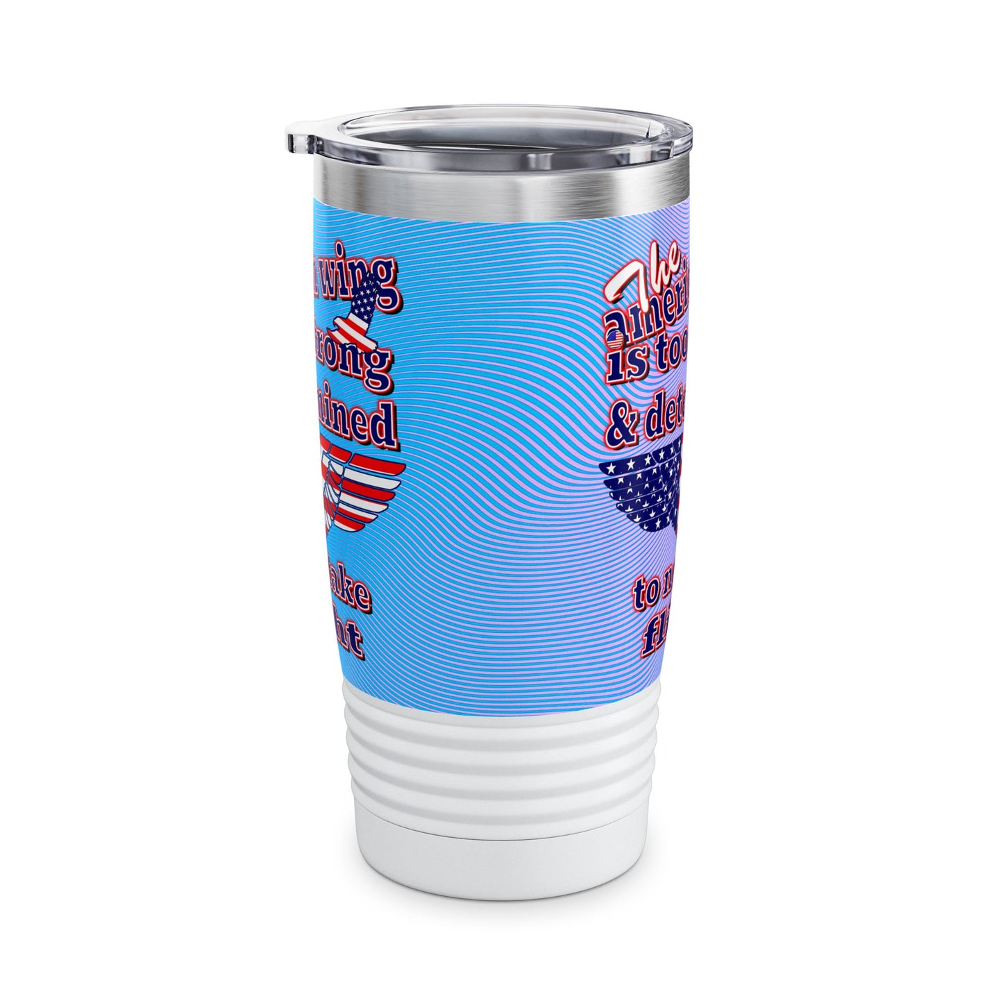 american wing - Ringneck Tumbler, 20oz (light blue-purple wave)