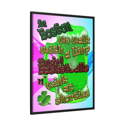 celtics logo - framed canvas art (light blue-pink wave)