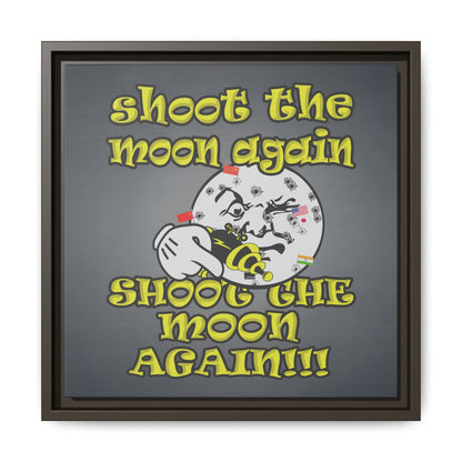 shoot the moon again - framed canvas art (grey-light grey)