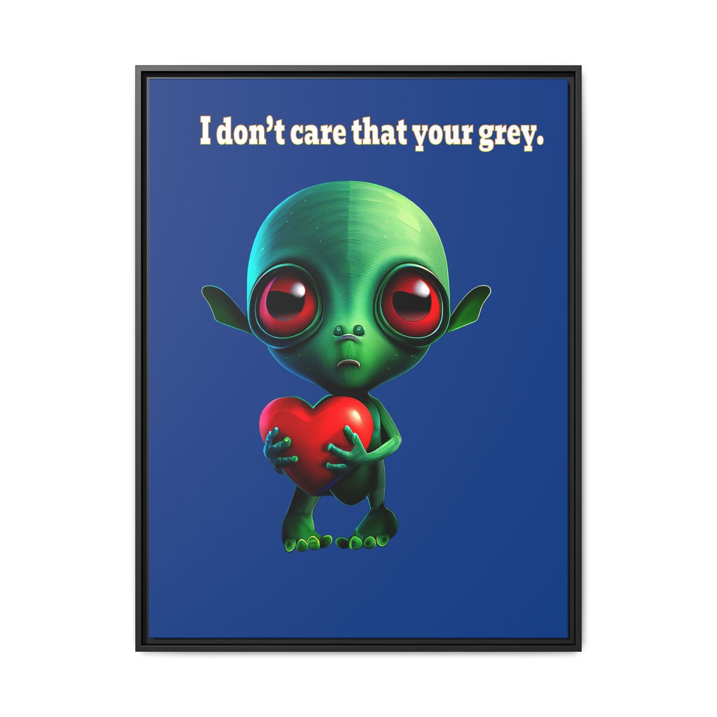 I don't care that your grey - framed canvas art (dark blue)