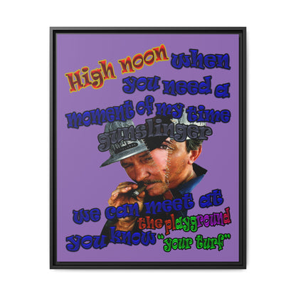 high noon - framed canvas art (light purple)