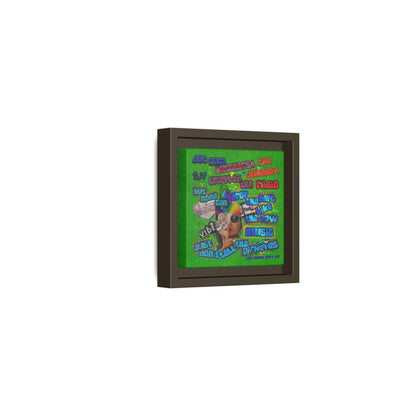 drop the beat - framed canvas art (green turf)