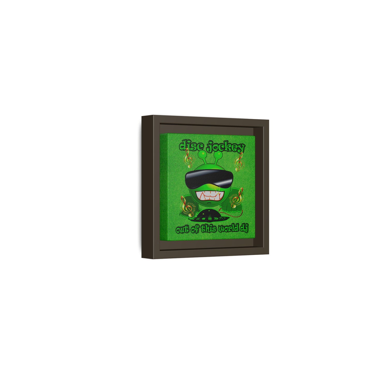 disc jockey - framed canvas art (green turf)