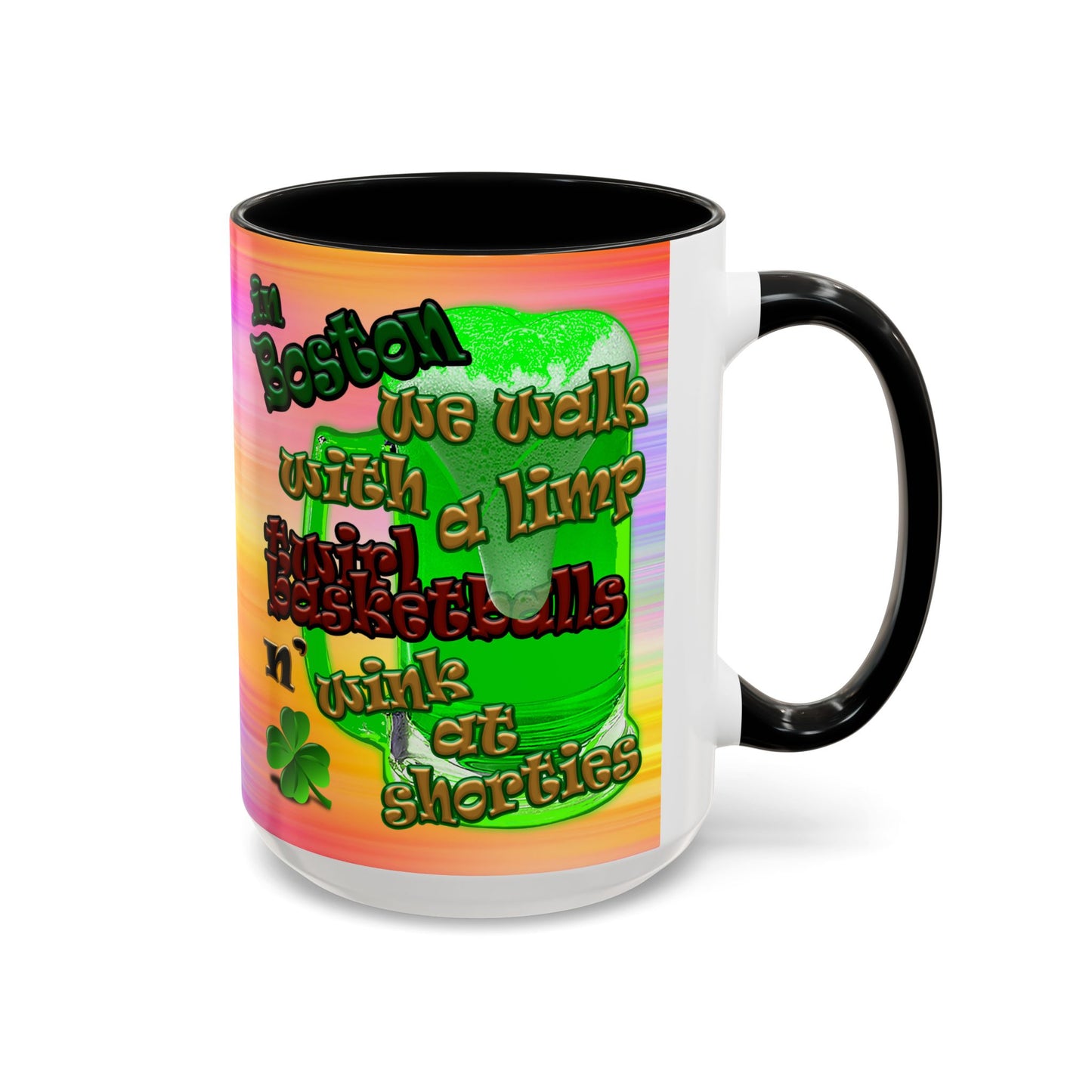 celtics logo - Accent Mug (color blur)