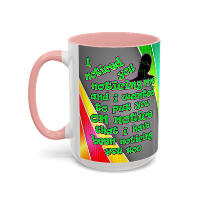 noticed you noticing - Accent Mug (rainbow split)