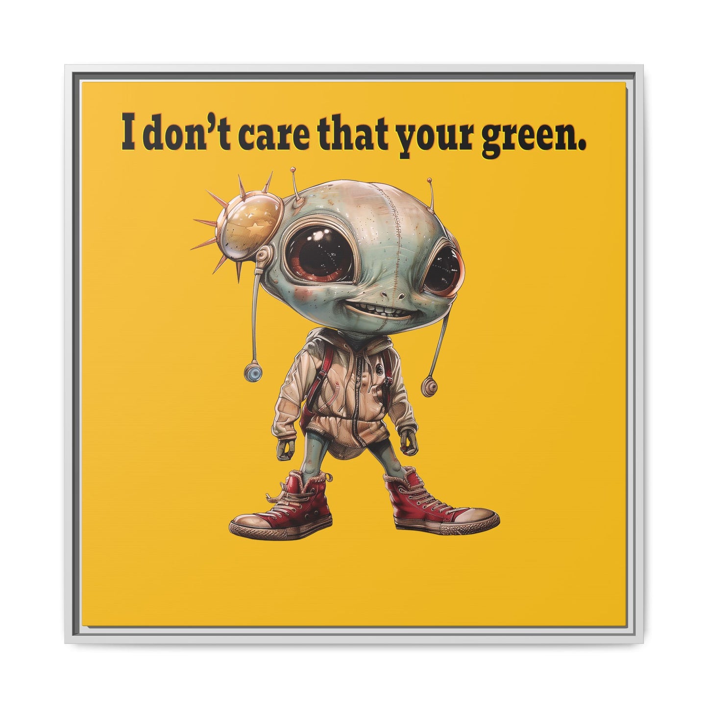 I don't care that your green - framed canvas art (yellow)