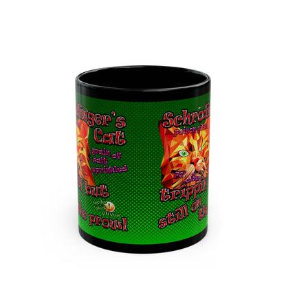 schrodinger's cat - Black Mug (logo green)