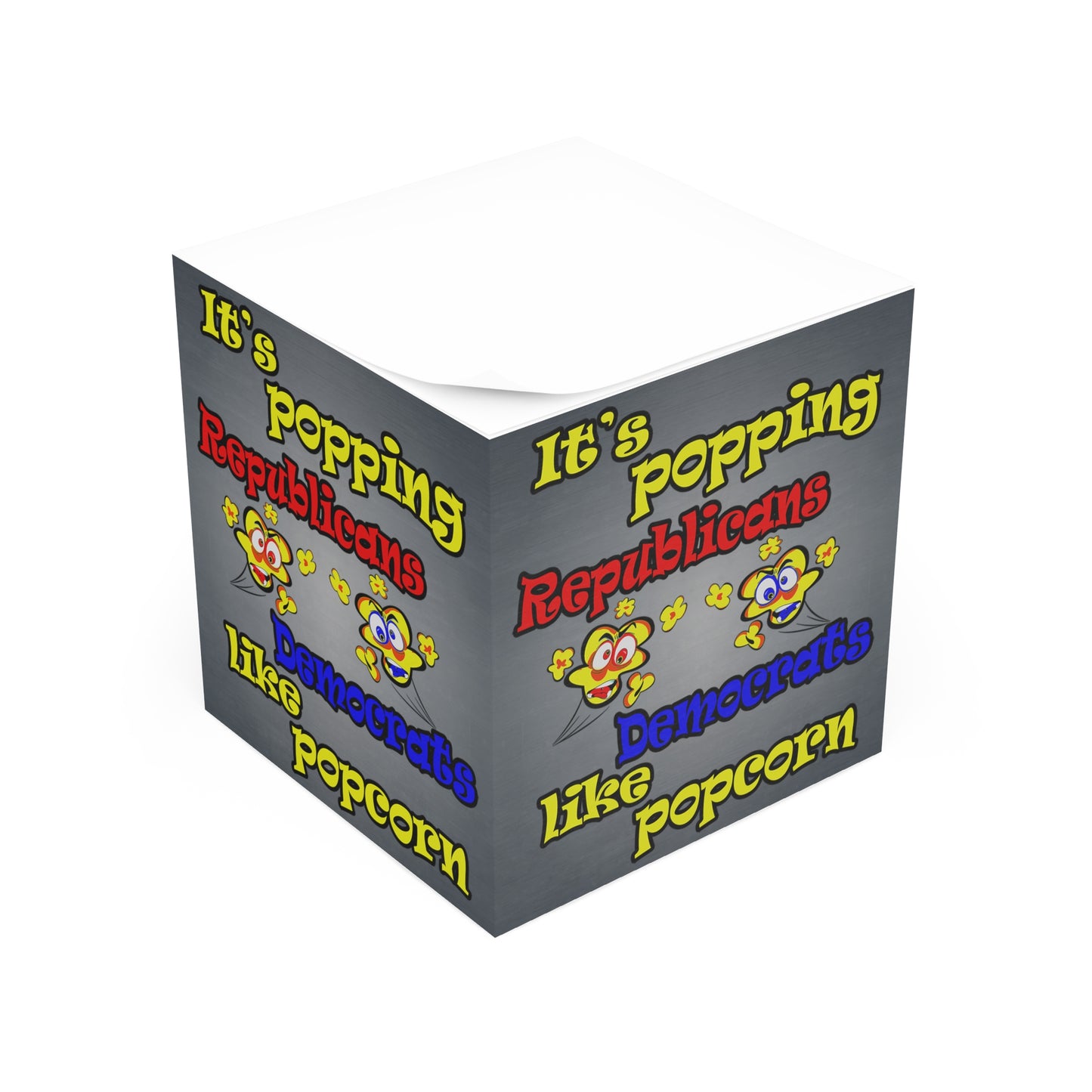 popping like popcorn - note cube (grey-light grey)