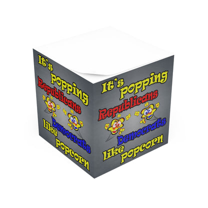 popping like popcorn - note cube (grey-light grey)