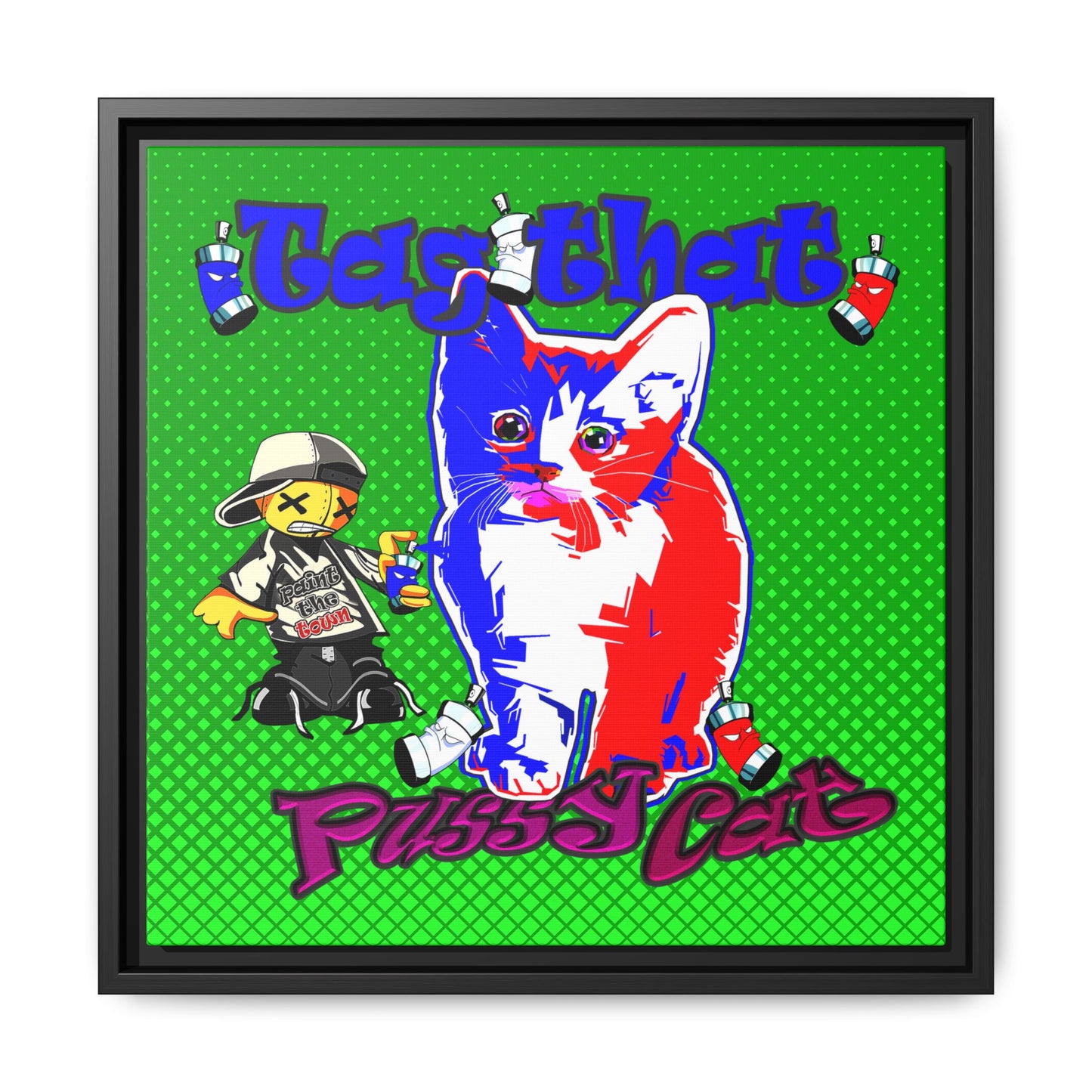 tag that - framed canvas art (logo green)