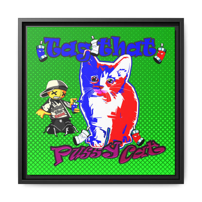 tag that - framed canvas art (logo green)