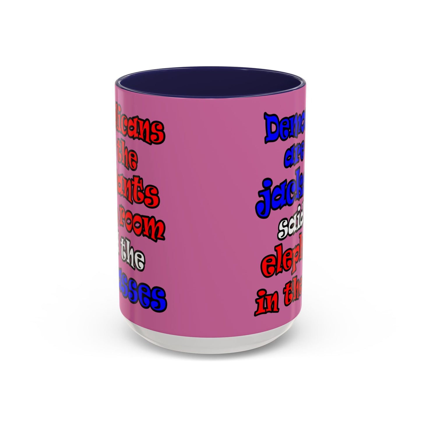 donkeys and elephants - Accent Mug (light pink)