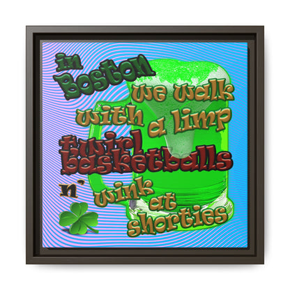 celtics logo - framed canvas art (light blue-purple wave)