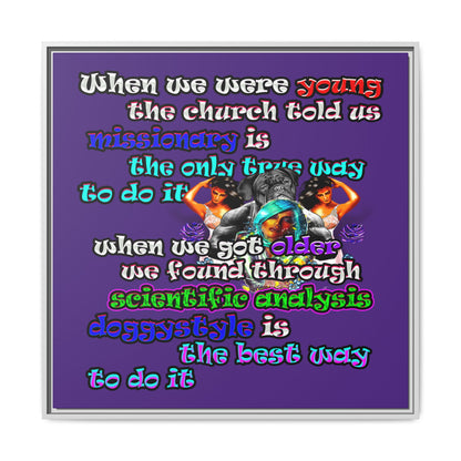 doggystyle - framed canvas art (purple)