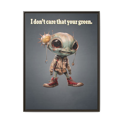 I don't care that your green - framed canvas art (grey-light grey)