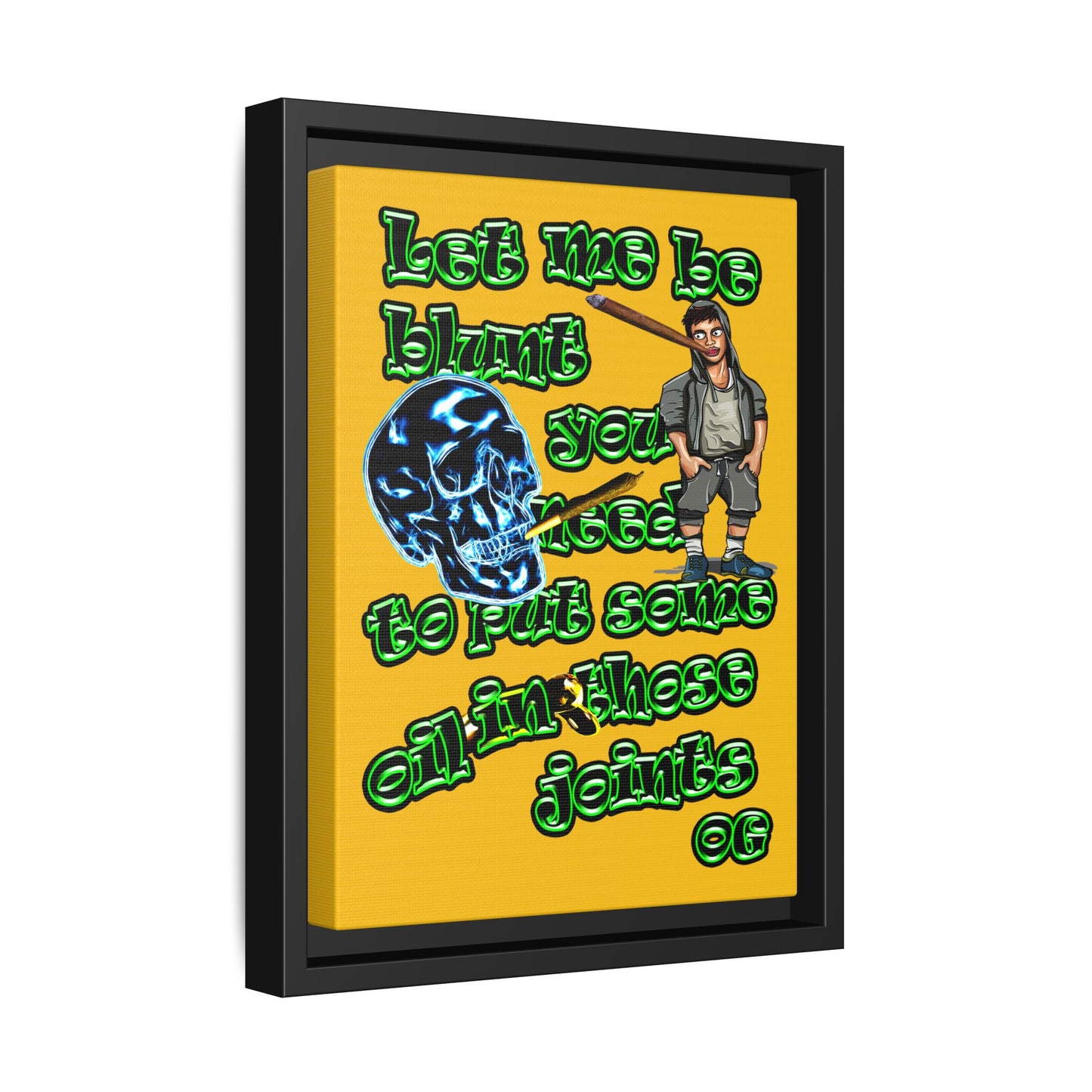 og - framed canvas art (yellow)