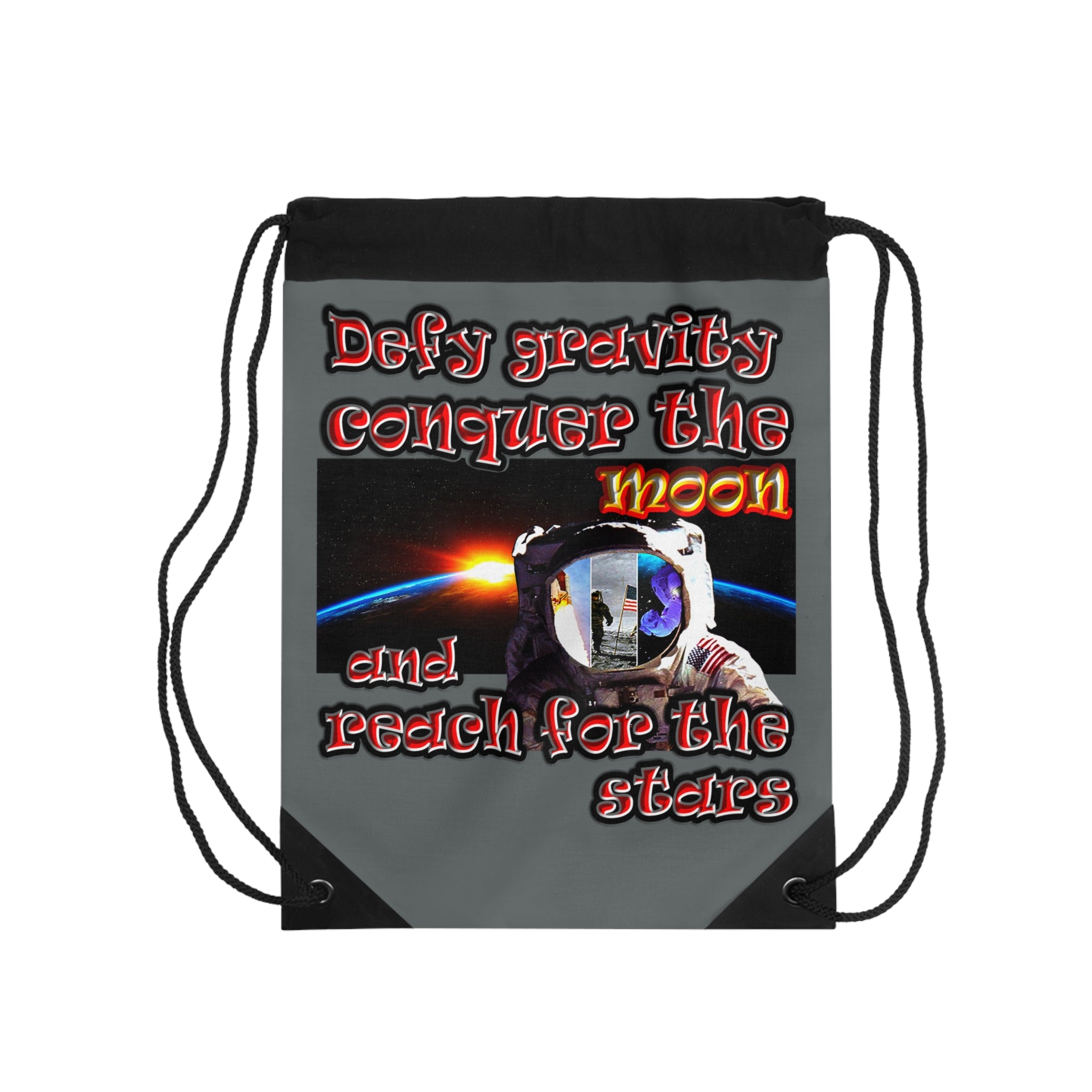 defy conquer reach - Drawstring Bag (dark grey)