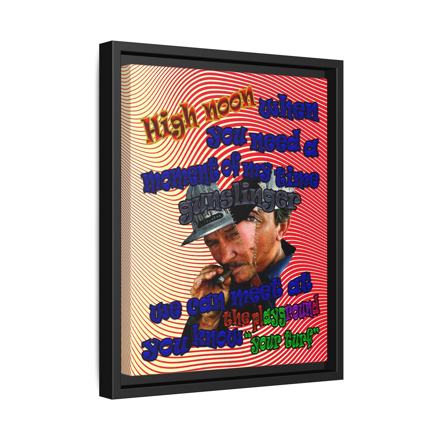 high noon - framed canvas art (yellow-orange wave)