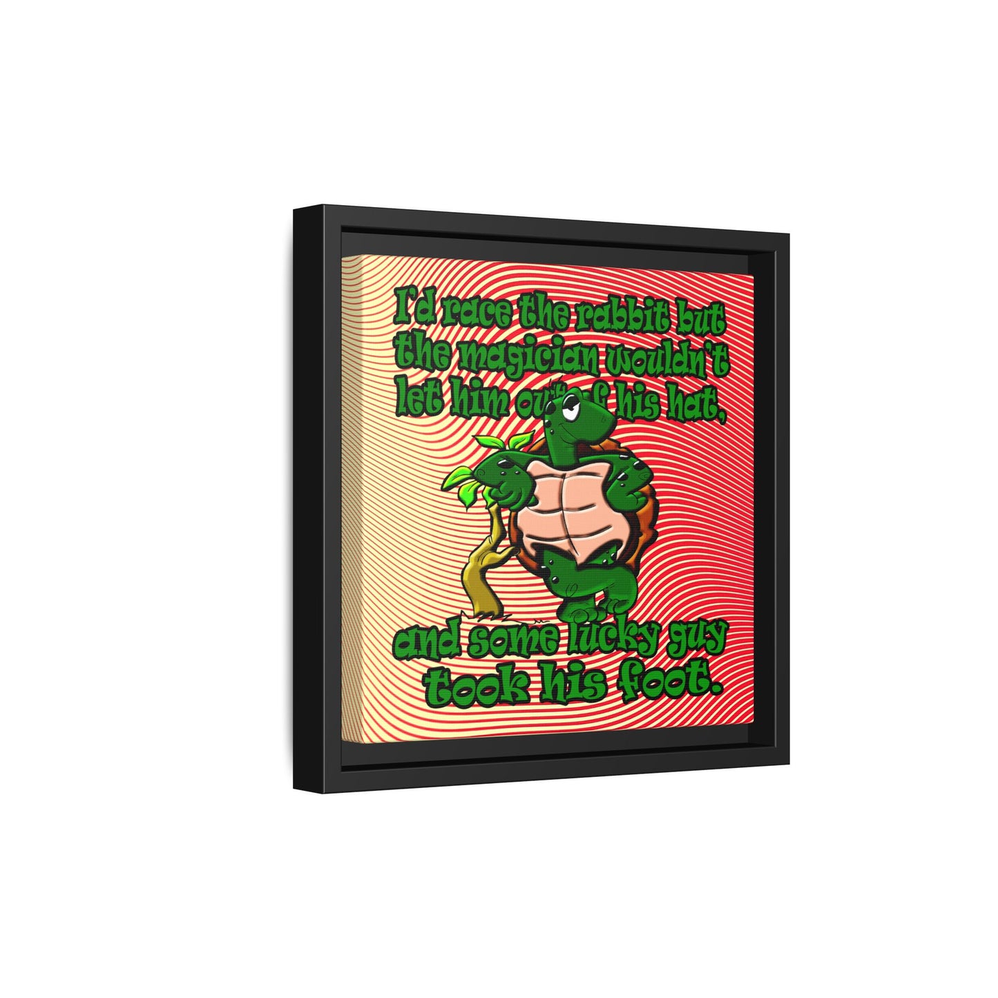 turtle race - framed canvas art (yellow-orange wave)
