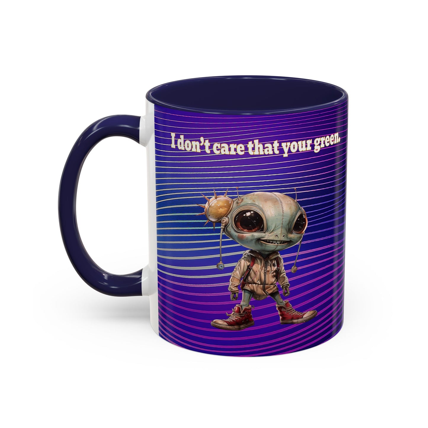 I don't care that your grey - Accent Mug (purple wave)